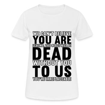 Cadeau d’adieu collègues Changement d’emploi - T-shirt respirant Femme - blanc - Devant - AI Model Female 172 dark (172cm)
