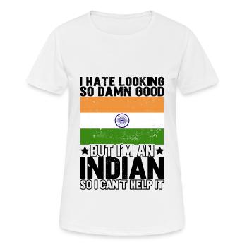 Indische Herkunft Inder - Frauen T-Shirt atmungsaktiv - Weiß - Vorne - AI Model Female 172 dark (172cm)