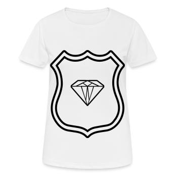 Armoiries du symbole du diamant - T-shirt respirant Femme - blanc - Devant - AI Model Female 172 dark (172cm)