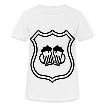 Bierglas Wappen - Frauen T-Shirt atmungsaktiv - Weiß - Vorne - AI Model Female 172 dark (172cm)