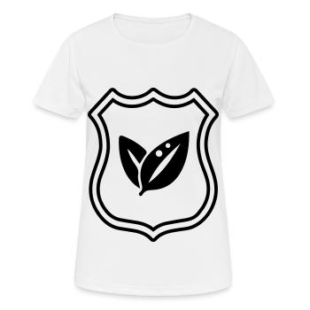 Armoiries de l’écologie des feuilles - T-shirt respirant Femme - blanc - Devant - AI Model Female 172 dark (172cm)