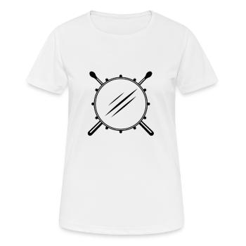 Drums - Trommel - Musiker - Frauen T-Shirt atmungsaktiv - Weiß - Vorne - AI Model Female 172 dark (172cm)