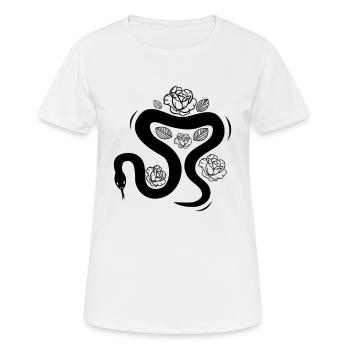 Schlange - Snake - Frauen T-Shirt atmungsaktiv - Weiß - Vorne - AI Model Female 172 dark (172cm)