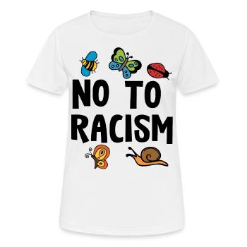 Rassismus Gegen Rechts Spruch Damen Geschenk - Frauen T-Shirt atmungsaktiv - Weiß - Vorne - AI Model Female 172 dark (172cm)