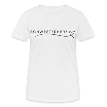 Schwesterherz - Frauen T-Shirt atmungsaktiv - Weiß - Vorne - AI Model Female 172 dark (172cm)
