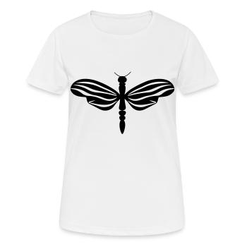 Libelle - Frauen T-Shirt atmungsaktiv - Weiß - Vorne - AI Model Female 172 dark (172cm)