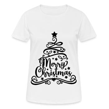 Weihnachten - Tannenbaum Christkind Nikolaus Xmas - Frauen T-Shirt atmungsaktiv - Weiß - Vorne - AI Model Female 172 dark (172cm)