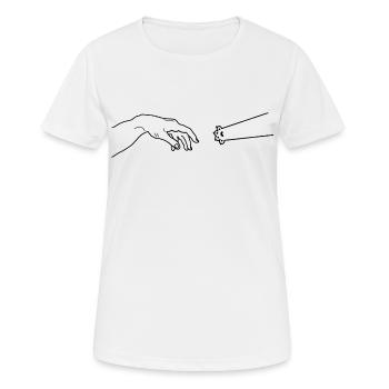 Katze Renaissance Katzen Lustig Kunst - Frauen T-Shirt atmungsaktiv - Weiß - Vorne - AI Model Female 172 dark (172cm)
