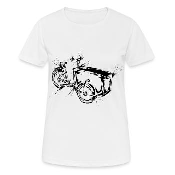 Cargo bike - Women's Breathable T-Shirt - white - Front - AI Model Female 172 dark (172cm)