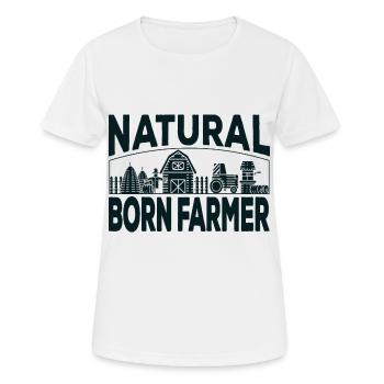 Bauer Landwirtschaft Natural born farmer - Frauen T-Shirt atmungsaktiv - Weiß - Vorne - AI Model Female 172 dark (172cm)