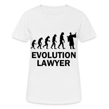 Lawyer Evolution Primaten Gericht Anwaltsrobe - Frauen T-Shirt atmungsaktiv - Weiß - Vorne - AI Model Female 172 dark (172cm)