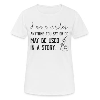 0266 Schriftsteller | Autor | Buch | Geschichte - Frauen T-Shirt atmungsaktiv - Weiß - Vorne - AI Model Female 172 dark (172cm)