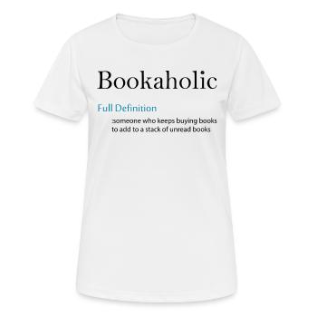 0298 Definition: Bookaholic - Frauen T-Shirt atmungsaktiv - Weiß - Vorne - AI Model Female 172 dark (172cm)
