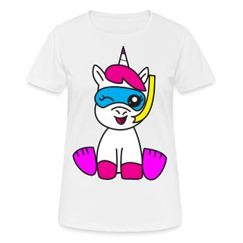 Einhorn am Badespass Schnorcheln Kinder Geschenk - Frauen T-Shirt atmungsaktiv - Weiß - Vorne - AI Model Female 172 dark (172cm)
