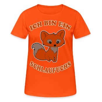 Schlaufuchs der Fuchs cooler Spruch Geschenkidee - Frauen T-Shirt atmungsaktiv - Neonorange - Vorne - AI Model Female 172 dark (172cm)
