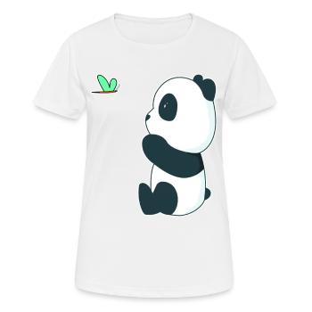 Süßer Baby Panda mit einem Schmetterling - Frauen T-Shirt atmungsaktiv - Weiß - Vorne - AI Model Female 172 dark (172cm)