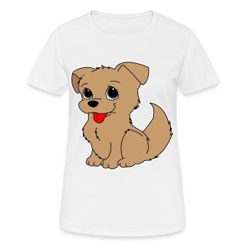 Hund Hündchen Vierbeiner Geschenkidee - Frauen T-Shirt atmungsaktiv - Weiß - Vorne - AI Model Female 172 dark (172cm)