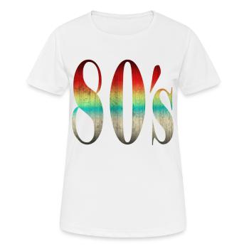 80er Jahre Retro Style - Frauen T-Shirt atmungsaktiv - Weiß - Vorne - AI Model Female 172 dark (172cm)