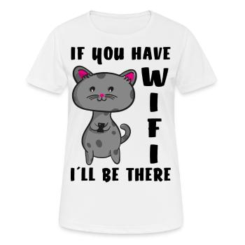 Cat needs WiFi - Women's Breathable T-Shirt - white - Front - AI Model Female 172 dark (172cm)