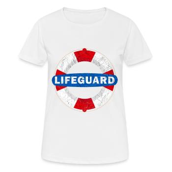 Bademeister Rettungsring Pool - Frauen T-Shirt atmungsaktiv - Weiß - Vorne - AI Model Female 172 dark (172cm)