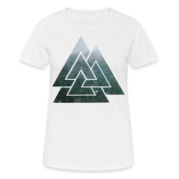 Runes viking, noeud wotans, idée cadeau triangle - T-shirt respirant Femme - blanc - Devant - AI Model Female 172 dark (172cm)