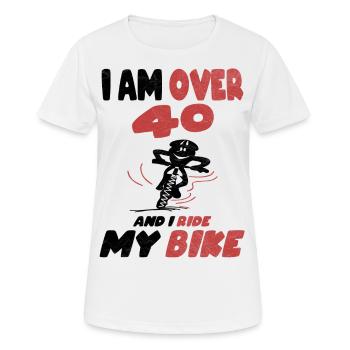 40 ans vélo cycliste cadeau - T-shirt respirant Femme - blanc - Devant - AI Model Female 172 dark (172cm)