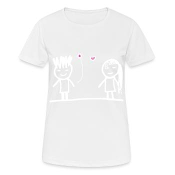 Joyeuse Saint-Valentin Couple Cadeau de Saint-Valentin Amour - T-shirt respirant Femme - blanc - Devant - AI Model Female 172 dark (172cm)