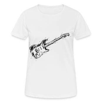 Electric guitar - Women's Breathable T-Shirt - white - Front - AI Model Female 172 dark (172cm)