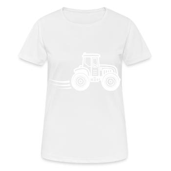 Traktor Farmer Symbol - Frauen T-Shirt atmungsaktiv - Weiß - Vorne - AI Model Female 172 dark (172cm)