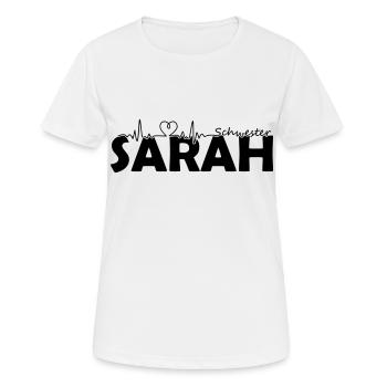 Sarah Name First Name Sister Nurse - Women's Breathable T-Shirt - white - Front - AI Model Female 172 dark (172cm)