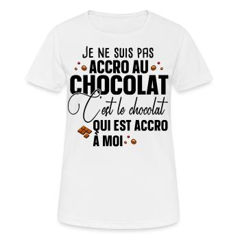Chocolat Gourmand Choco Cadeau Humour Noël - T-shirt respirant Femme - blanc - Devant - AI Model Female 172 dark (172cm)