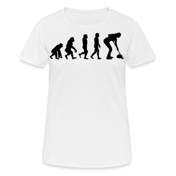 Curling Kehrfächer Winter Eissport Evolution - Frauen T-Shirt atmungsaktiv - Weiß - Vorne - AI Model Female 172 dark (172cm)
