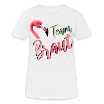 Flamingo Team Braut JGA Hochzeit Gruppenshirt 2 - Frauen T-Shirt atmungsaktiv - Weiß - Vorne - AI Model Female 172 dark (172cm)