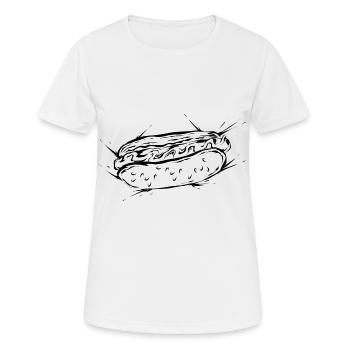 Hot-dog - T-shirt respirant Femme - blanc - Devant - AI Model Female 172 dark (172cm)