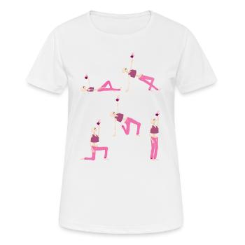 Skeleton gym fitness women kettlebell get up - Women's Breathable T-Shirt - white - Front - AI Model Female 172 dark (172cm)