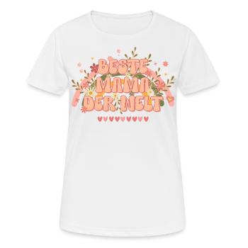 Muttertag Beste Mama der Welt Geschenk groovy 70er - Frauen T-Shirt atmungsaktiv - Weiß - Vorne - AI Model Female 172 dark (172cm)