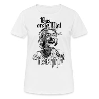 Techno Erwachen – Festival-Beats Shirt - Frauen T-Shirt atmungsaktiv - Weiß - Vorne - AI Model Female 172 dark (172cm)