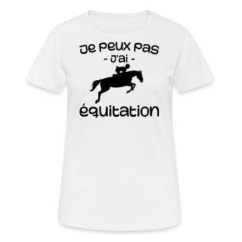 Ich kann nicht reiten - Frauen T-Shirt atmungsaktiv - Weiß - Vorne - AI Model Female 172 dark (172cm)