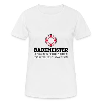Bademeister - Frauen T-Shirt atmungsaktiv - Weiß - Vorne - AI Model Female 172 dark (172cm)
