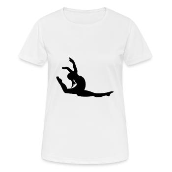 Gymnaste faisant la gymnastique de gymnastique de poirier - T-shirt respirant Femme - blanc - Devant - AI Model Female 172 dark (172cm)