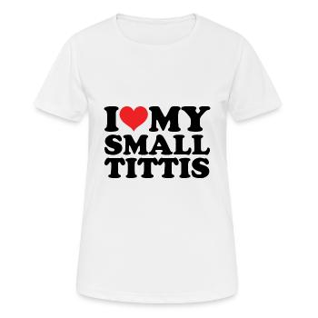 Kleine Brüste Titties Titten Busen Brust Satire - Frauen T-Shirt atmungsaktiv - Weiß - Vorne - AI Model Female 172 dark (172cm)