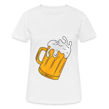 bière buvant de la bière chope verre à bière mesure - T-shirt respirant Femme - blanc - Devant - AI Model Female 172 dark (172cm)