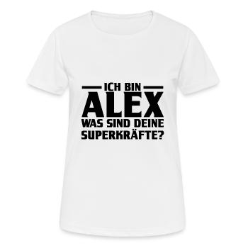 Alexander Alexandra Alexa Alex - Frauen T-Shirt atmungsaktiv - Weiß - Vorne - AI Model Female 172 dark (172cm)