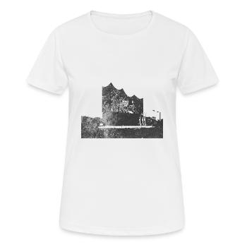 Salle philharmonique de l'Elbe - T-shirt respirant Femme - blanc - Devant - AI Model Female 172 dark (172cm)