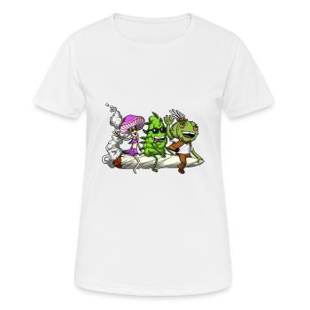 Unkraut-Raketenabenteuer - Frauen T-Shirt atmungsaktiv - Weiß - Vorne - AI Model Female 172 dark (172cm)