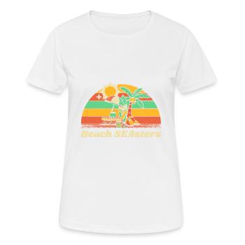 Beach SEAsters Ocean Sister Beach Lover - T-shirt respirant Femme - blanc - Devant - AI Model Female 172 dark (172cm)
