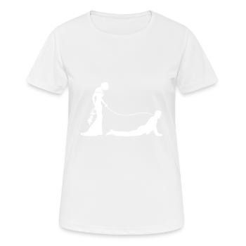 Wedding Newlyweds Leash - Women's Breathable T-Shirt - white - Front - AI Model Female 172 dark (172cm)