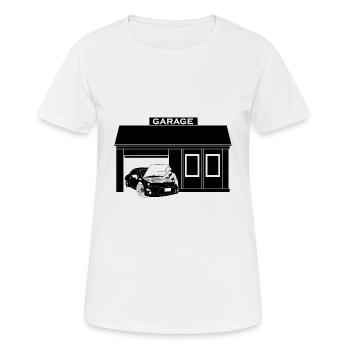 Garage de voiture - T-shirt respirant Femme - blanc - Devant - AI Model Female 172 dark (172cm)