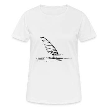 Windsurf Foil Sketch - T-shirt respirant Femme - blanc - Devant - AI Model Female 172 dark (172cm)
