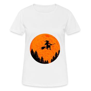 Sorcière sur balai de sorcière Halloween - T-shirt respirant Femme - blanc - Devant - AI Model Female 172 dark (172cm)